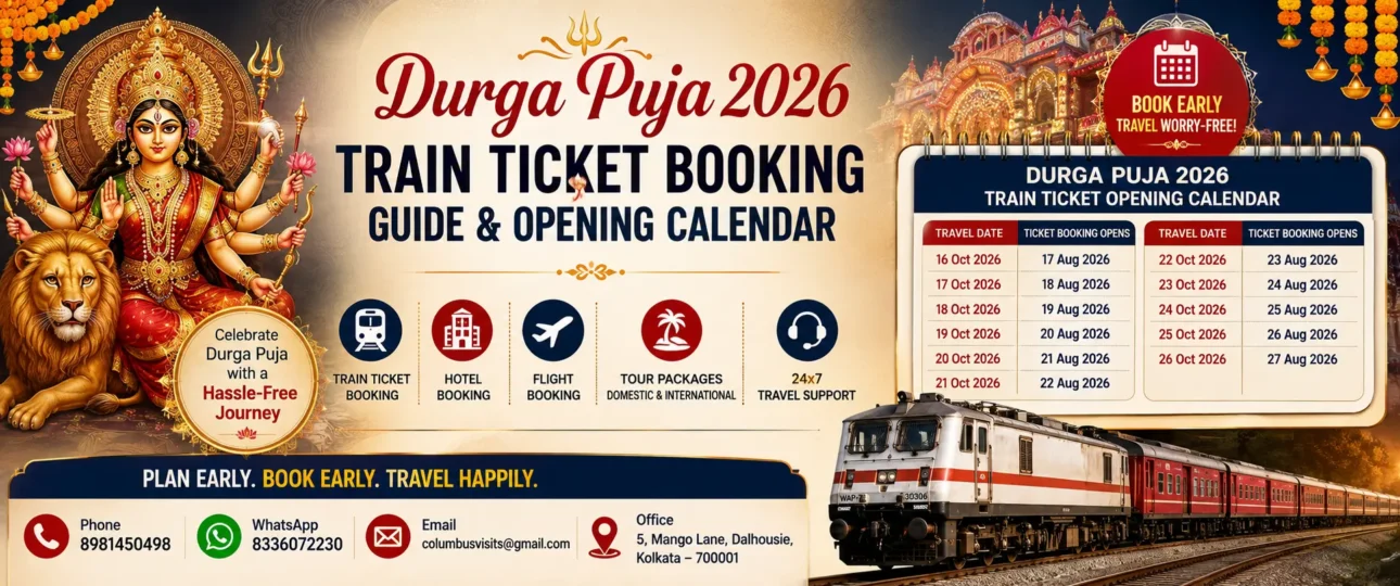 Durga Puja 2026 Train Ticket Booking Guide & Opening Calendar